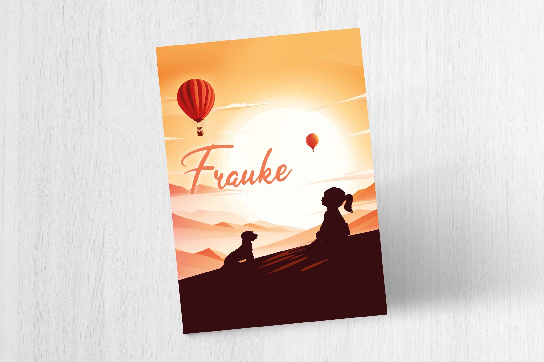 Luchtballon met silhouette